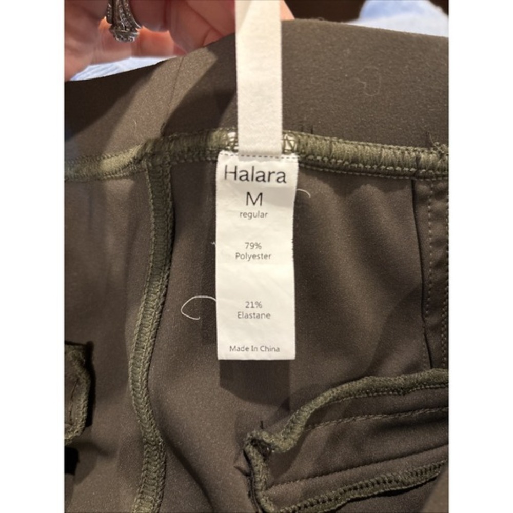 Halara Flex DayStretch High Waisted Pocket Straight Leg Work Pants Green‎ Size M - Picture 6 of 6